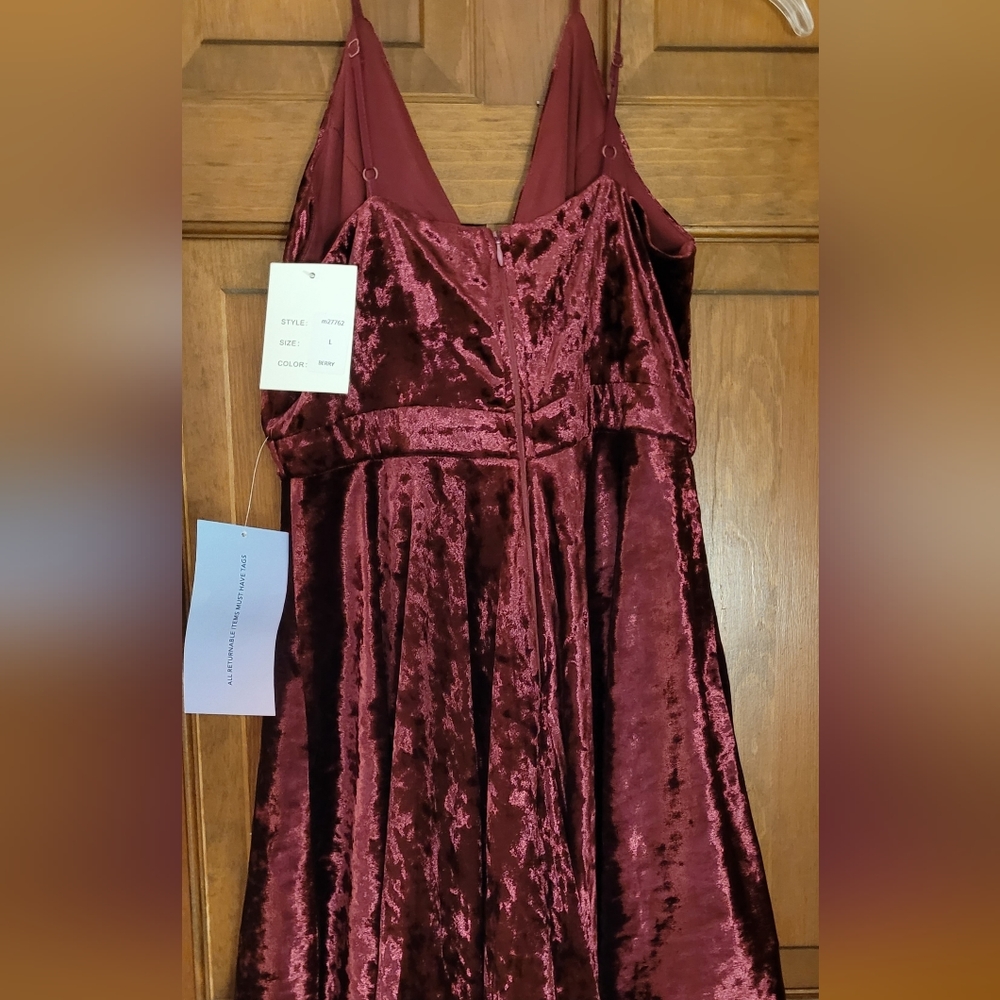 Maniju velvet, lined dress, berry, Size L